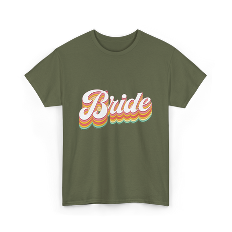 Bride Retro Wedding Bride T-Shirt - Military Green