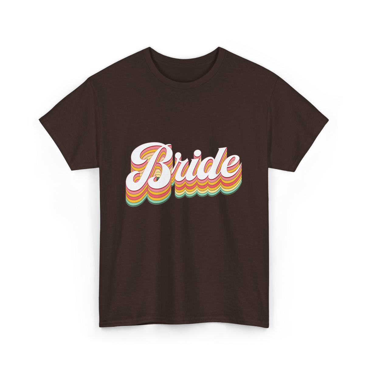 Bride Retro Wedding Bride T-Shirt - Dark Chocolate