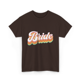 Bride Retro Wedding Bride T-Shirt - Dark Chocolate