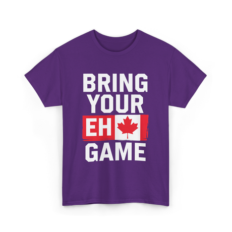 Bring Your Eh Game Canada Flag T-Shirt - Purple