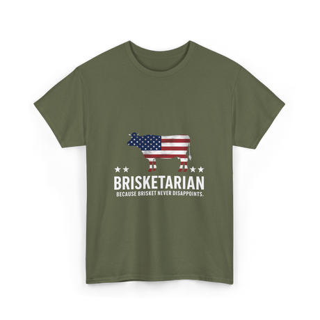 Brisketarian Barbecue Brisket BBQ T-Shirt - Military Green