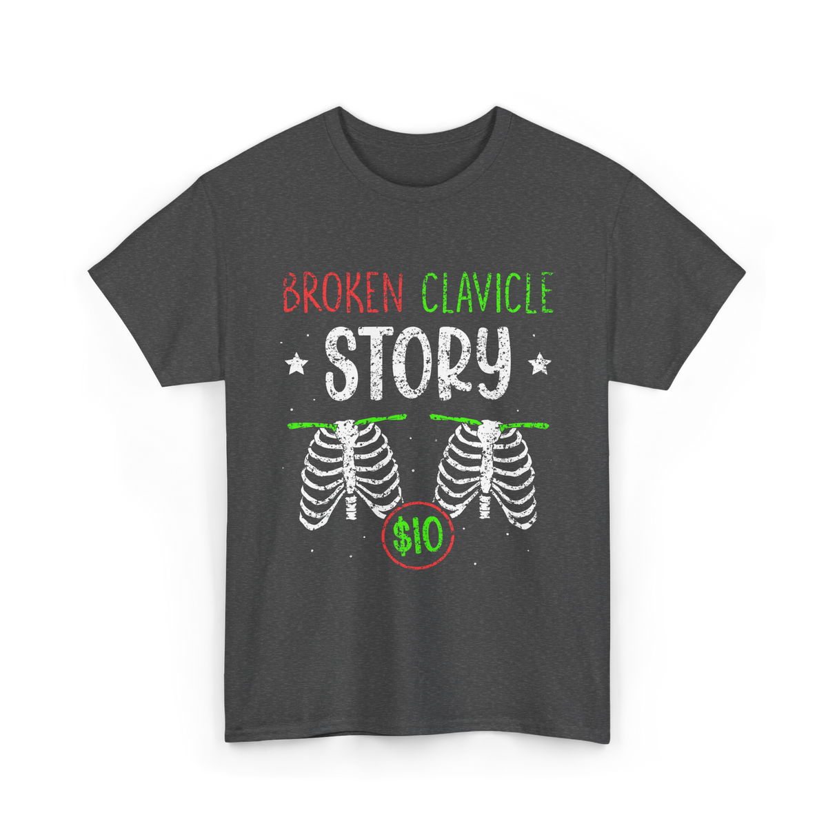 Broken Clavicle Story Clavicle Injury T-Shirt - Dark Heather