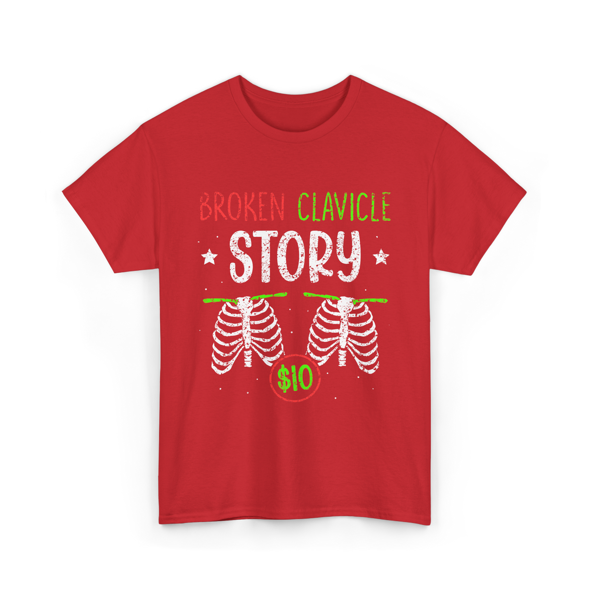 Broken Clavicle Story Clavicle Injury T-Shirt - Red