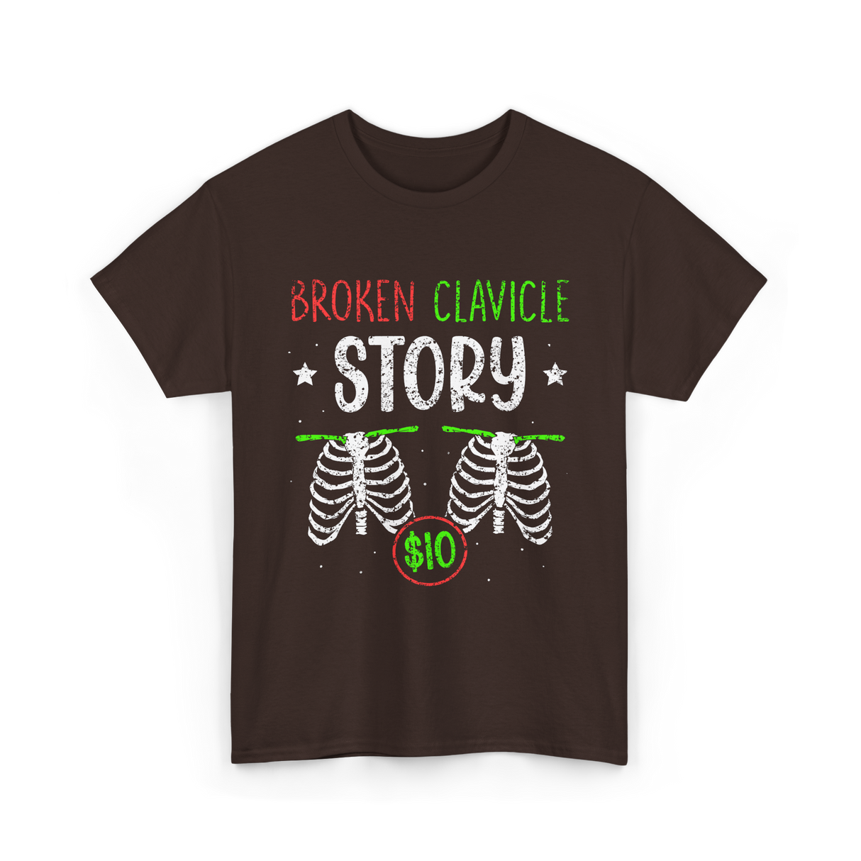 Broken Clavicle Story Clavicle Injury T-Shirt - Dark Chocolate