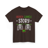 Broken Clavicle Story Clavicle Injury T-Shirt - Dark Chocolate