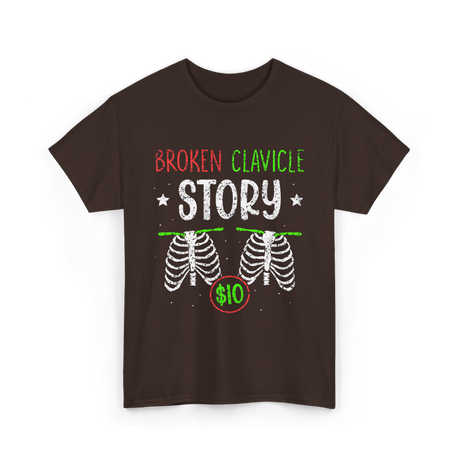 Broken Clavicle Story Clavicle Injury T-Shirt - Dark Chocolate