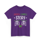 Broken Clavicle Story Clavicle Injury T-Shirt - Purple