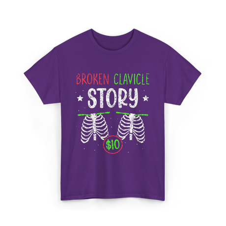 Broken Clavicle Story Clavicle Injury T-Shirt - Purple