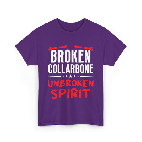 Broken Collarbone Unbroken Spirit Support T-Shirt - Purple