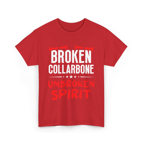 Broken Collarbone Unbroken Spirit Support T-Shirt - Red