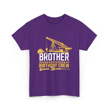 Brother Birthday Crew Construction T-Shirt - Purple