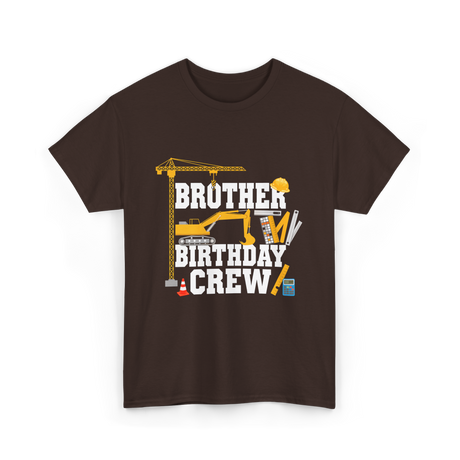 Brother Birthday Crew Construction T-Shirt - Dark Chocolate