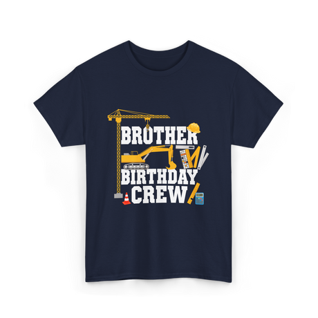 Brother Birthday Crew Construction T-Shirt - Navy