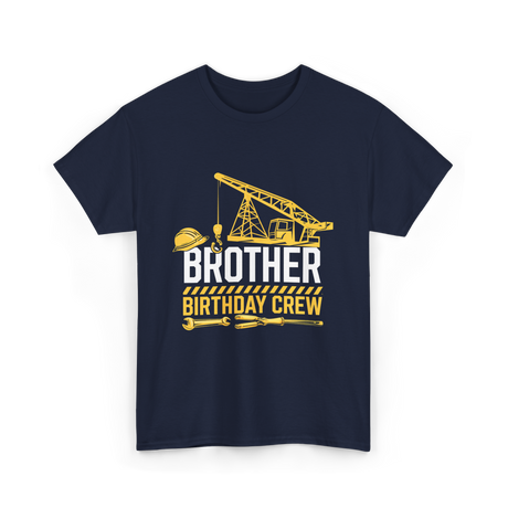 Brother Birthday Crew Construction T-Shirt - Navy