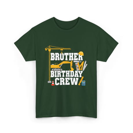 Brother Birthday Crew Construction T-Shirt - Forest Green