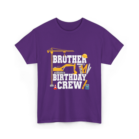 Brother Birthday Crew Construction T-Shirt - Purple