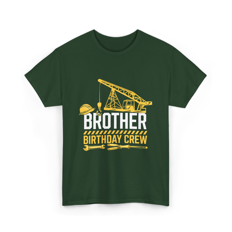 Brother Birthday Crew Construction T-Shirt - Forest Green