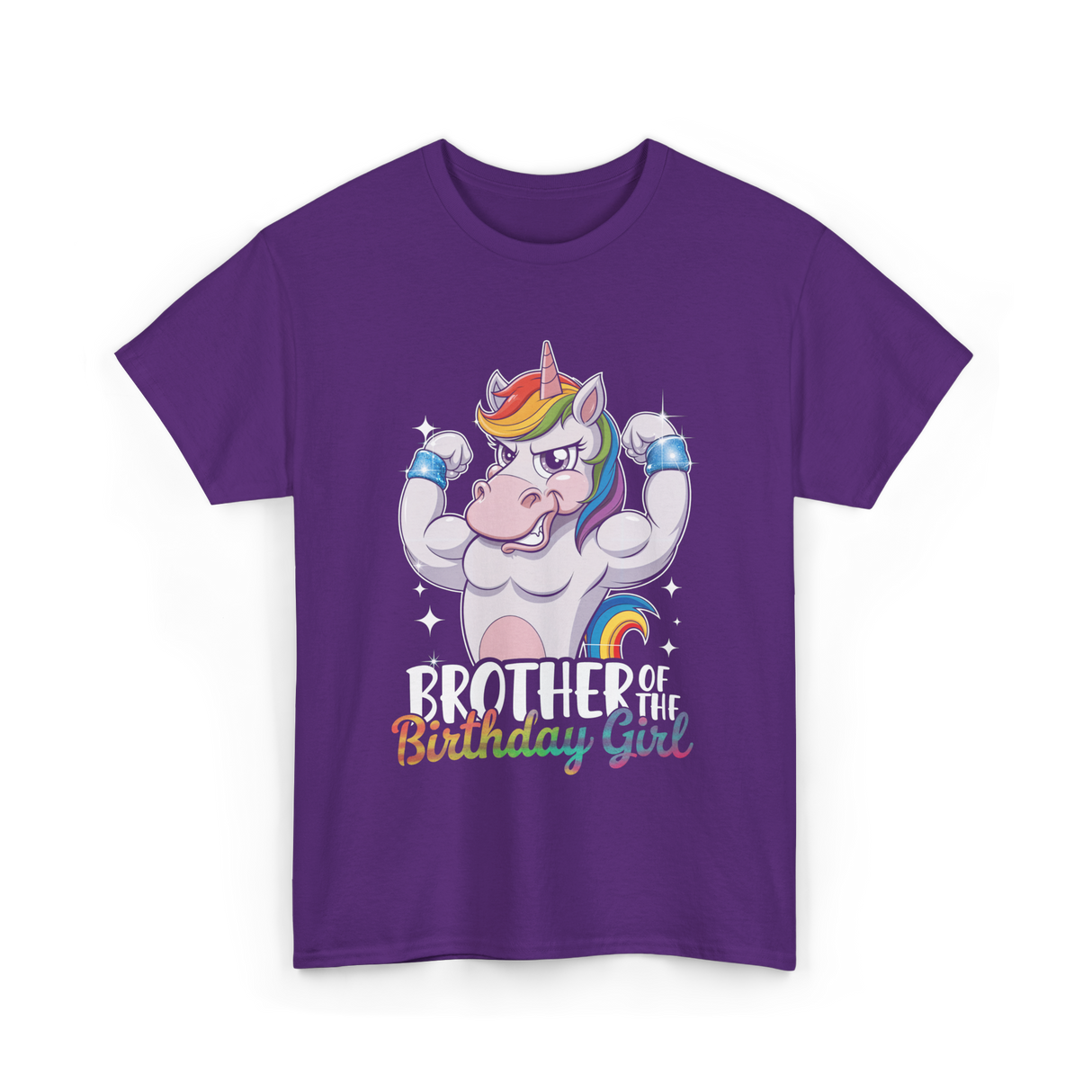 Brother of Birthday Girl Unicorn T-Shirt - Purple