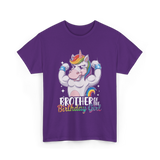 Brother of Birthday Girl Unicorn T-Shirt - Purple