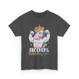 Brother of Birthday Girl Unicorn T-Shirt - Dark Heather