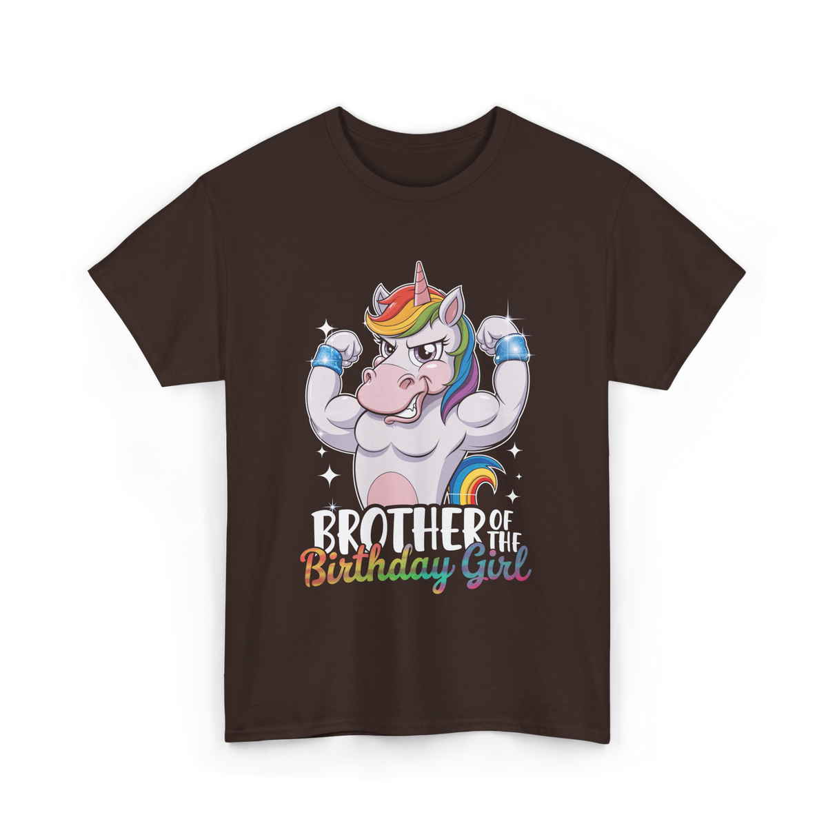 Brother of Birthday Girl Unicorn T-Shirt - Dark Chocolate