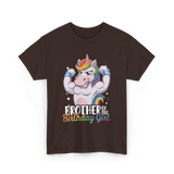 Brother of Birthday Girl Unicorn T-Shirt - Dark Chocolate