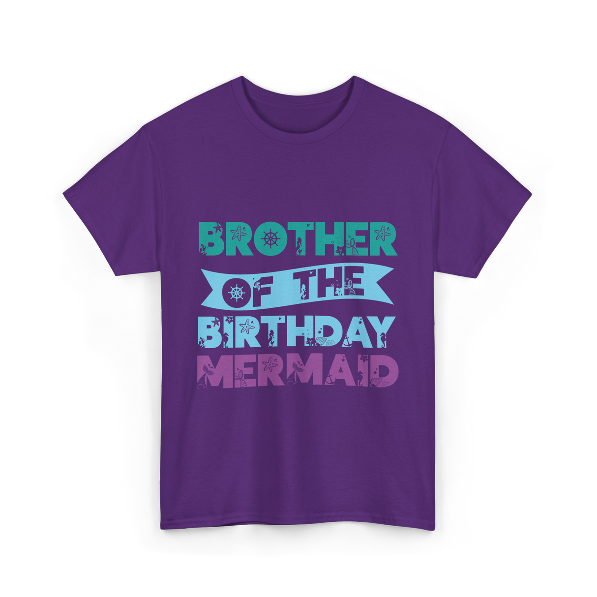 Brother Of The Birthday Mermaid T-Shirt - Purple