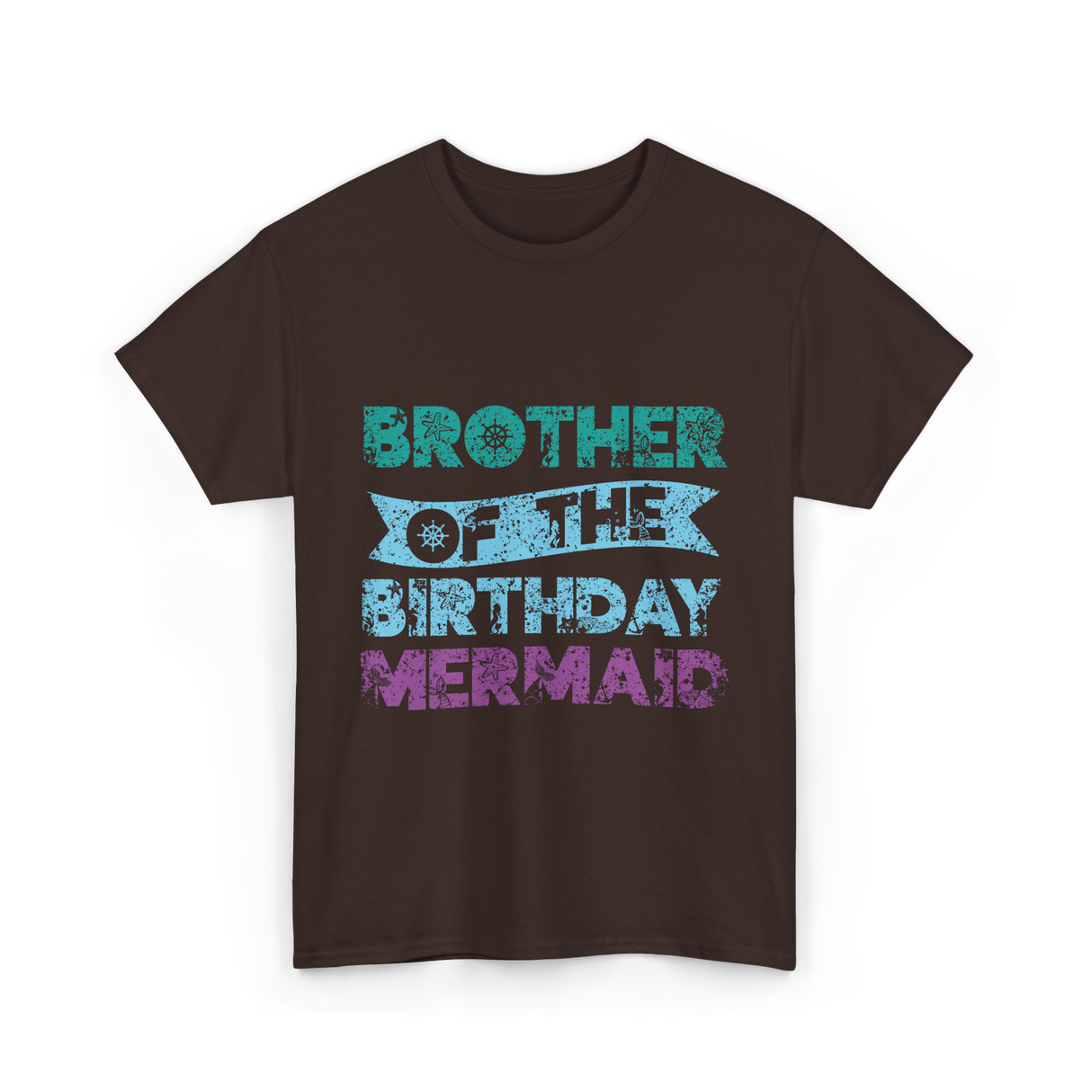 Brother of the Birthday Mermaid T-Shirt - Dark Chocolate