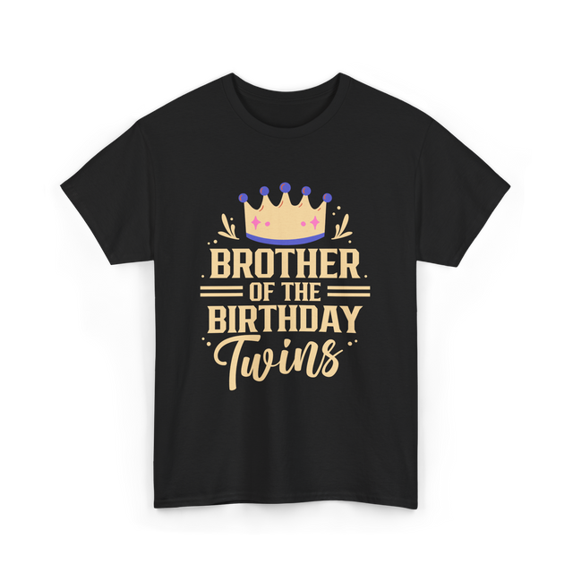 Brother of the Birthday Twins Celebration T-Shirt - Black