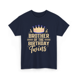 Brother of the Birthday Twins Celebration T-Shirt - Navy