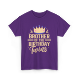 Brother of the Birthday Twins Celebration T-Shirt - Purple