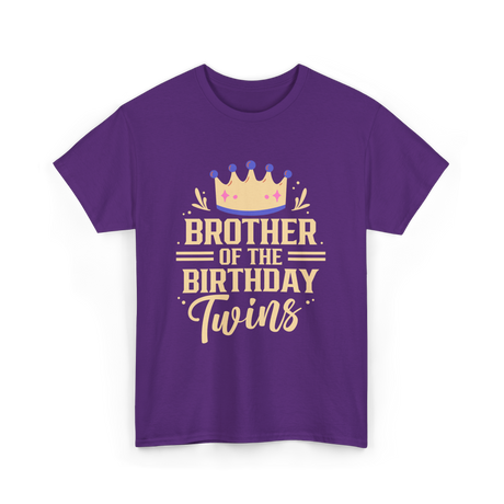 Brother of the Birthday Twins Celebration T-Shirt - Purple