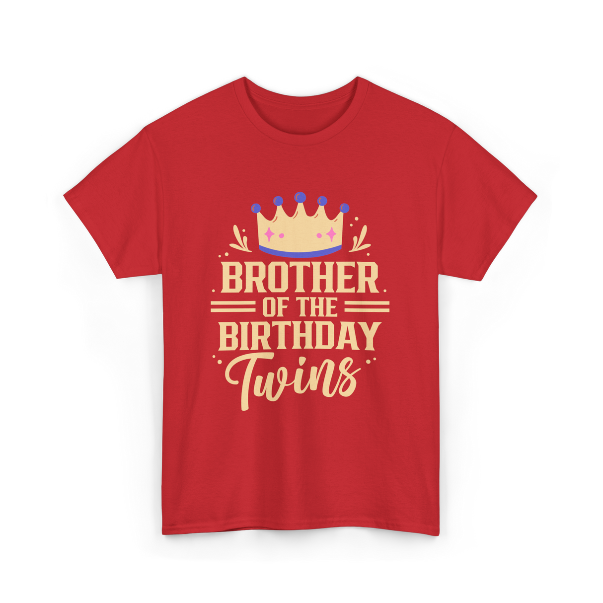 Brother of the Birthday Twins Celebration T-Shirt - Red