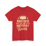 Brother of the Birthday Twins Celebration T-Shirt - Red