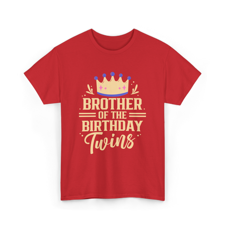 Brother of the Birthday Twins Celebration T-Shirt - Red