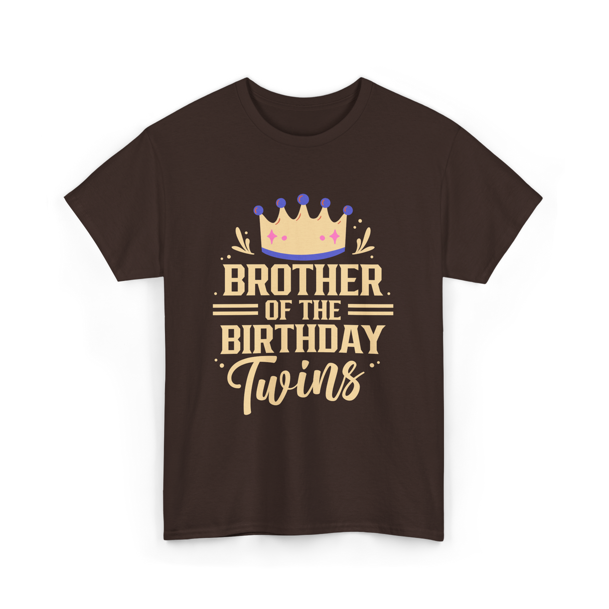 Brother of the Birthday Twins Celebration T-Shirt - Dark Chocolate