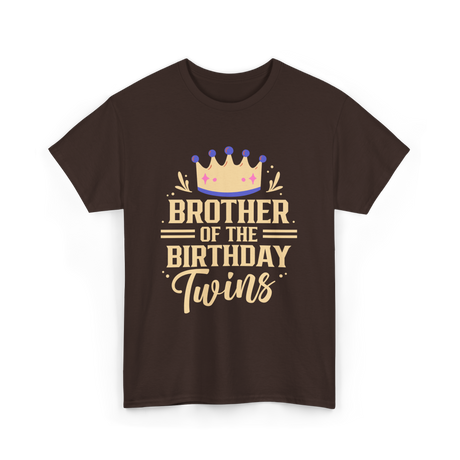 Brother of the Birthday Twins Celebration T-Shirt - Dark Chocolate