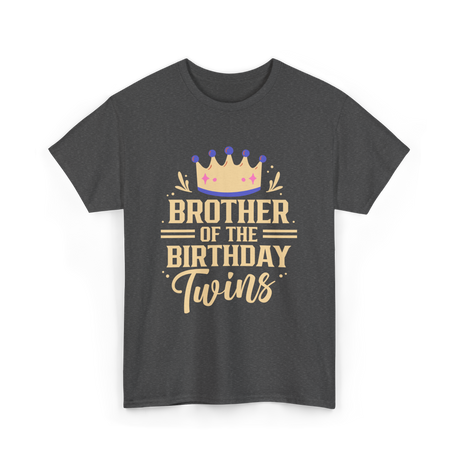 Brother of the Birthday Twins Celebration T-Shirt - Dark Heather