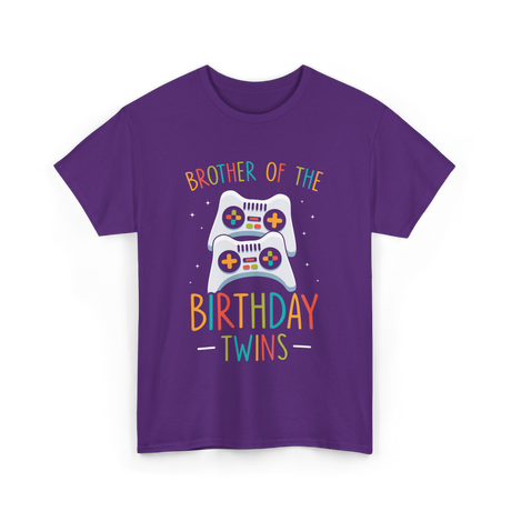 Brother of the Birthday Twins Gaming T-Shirt - Purple