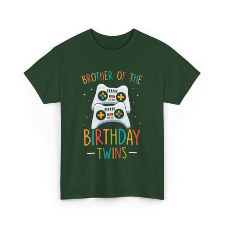 Brother of the Birthday Twins Gaming T-Shirt - Forest Green