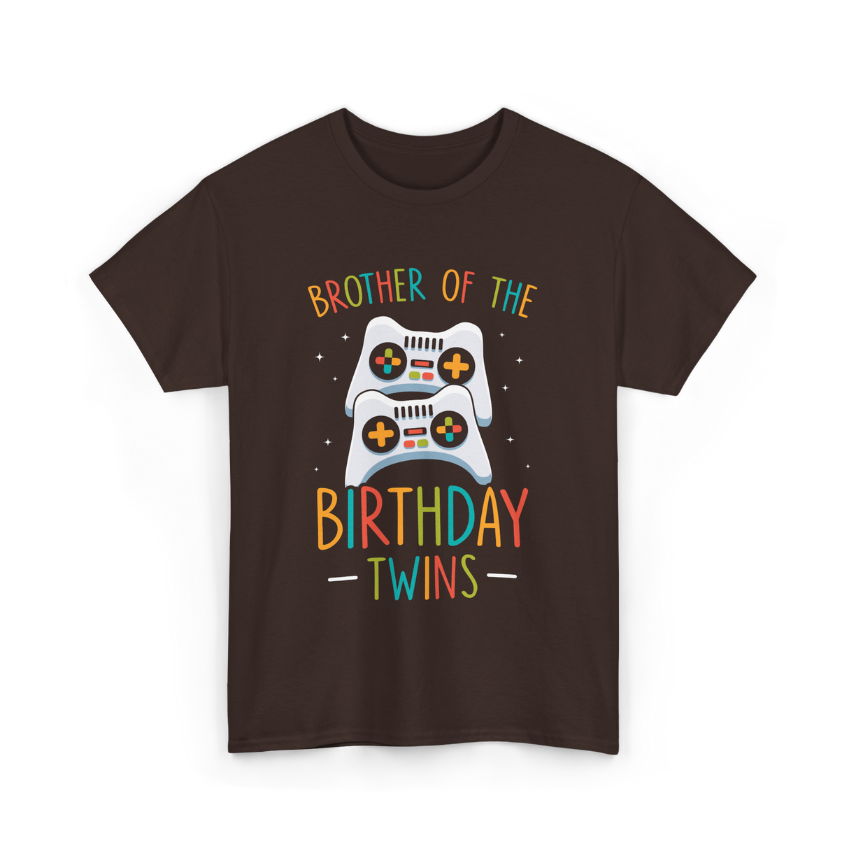 Brother of the Birthday Twins Gaming T-Shirt - Dark Chocolate