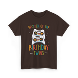 Brother of the Birthday Twins Gaming T-Shirt - Dark Chocolate