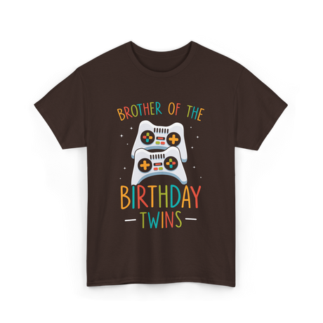 Brother of the Birthday Twins Gaming T-Shirt - Dark Chocolate