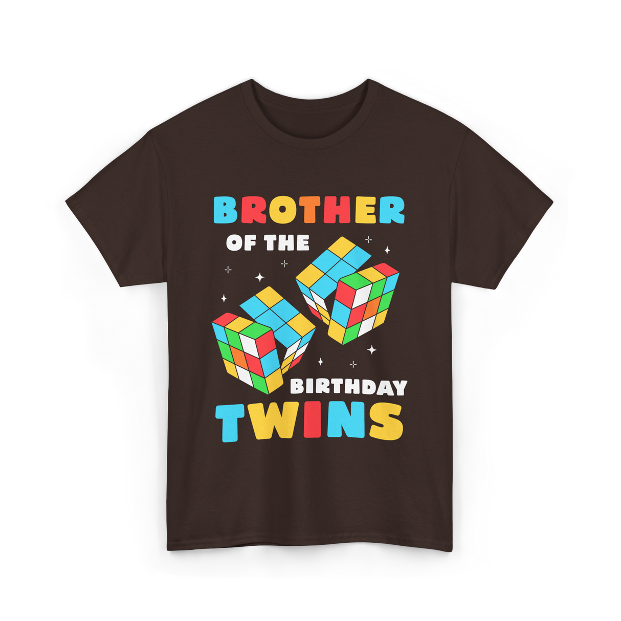 Brother Of The Birthday Twins T-Shirt - Dark Chocolate