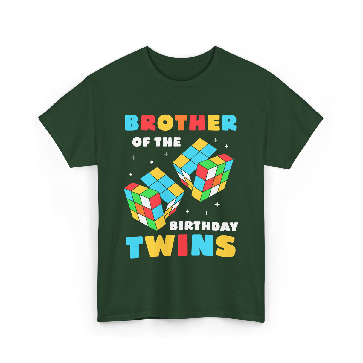 Brother Of The Birthday Twins T-Shirt - Forest Green