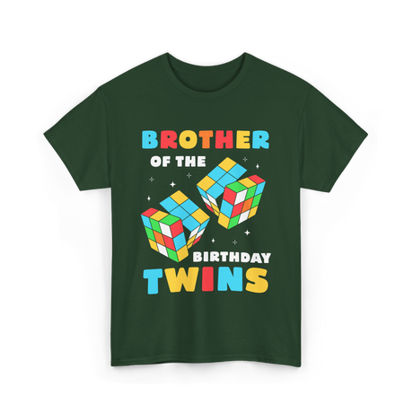 Brother Of The Birthday Twins T-Shirt - Forest Green