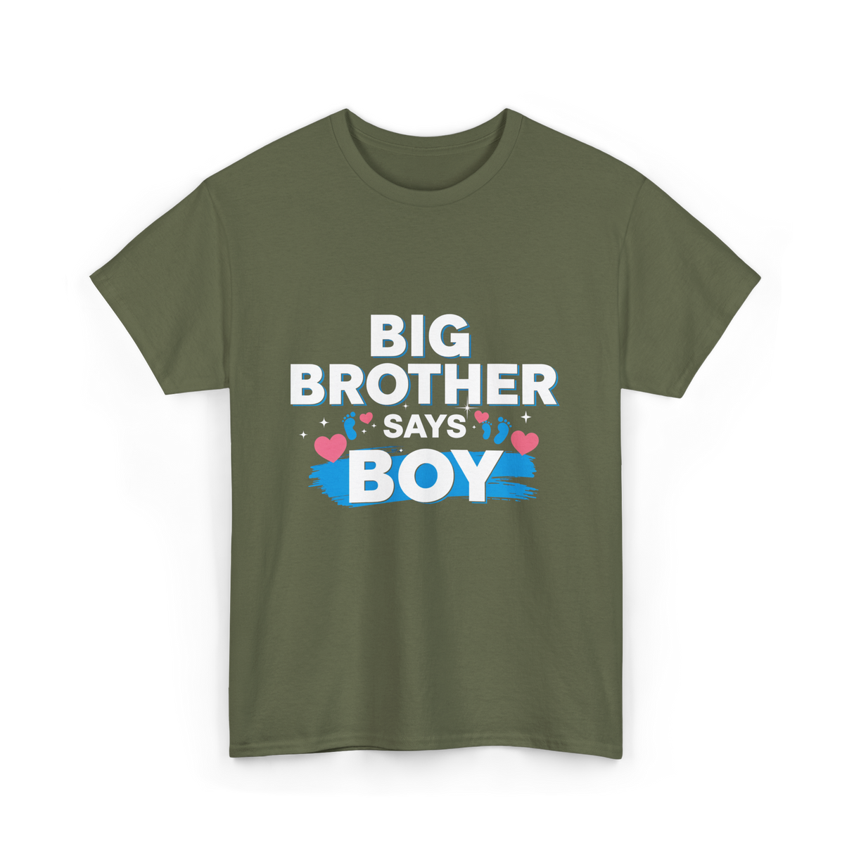 Brother Says Boy Baby T-Shirt - Military Green