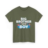 Brother Says Boy Baby T-Shirt - Military Green