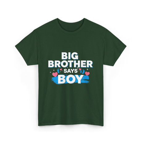 Brother Says Boy Baby T-Shirt - Forest Green