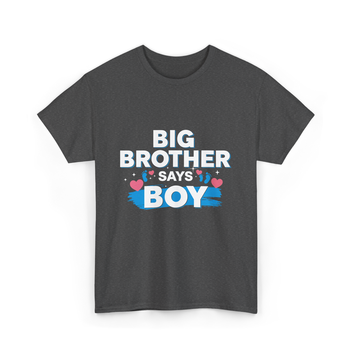 Brother Says Boy Baby T-Shirt - Dark Heather